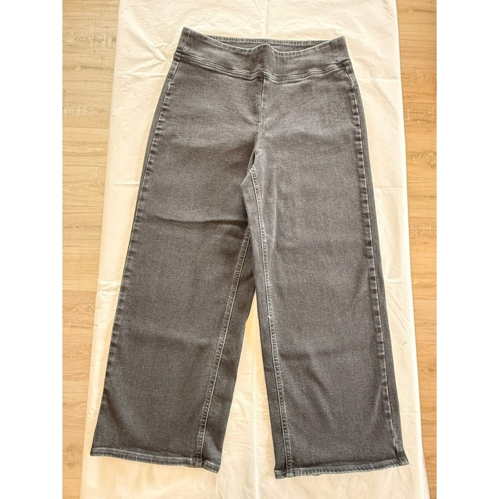 Old Navy Weekender Wide Leg Jeans Womens 12 Black Good High Rise Pull On
